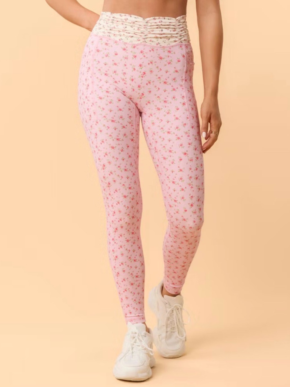 NWOT Blogilates Floral High-Waist Pink Leggings